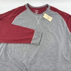 RedHead Mens 2XL Raglan Long Sleeve T-Shirt Heather Grey Burgundy NWT